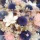 Lavender and blush bridal party bouquets - lavender - wheat - sola flowers - wildflower bouquet 