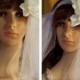 Wedding headband veil with decortive flower