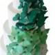 EDIBLE CAKE TOPPERS - 40 Ombre Edible Butterflies in Green, Winter Wedding Cake, Cake Decorations, Emerald or Forest Green