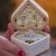 Wonderful rustic heart ring holders wedding heart shape chest rings box wood rings holder wedding ring box