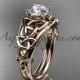 14kt rose gold celtic trinity knot engagement ring , wedding ring CT765