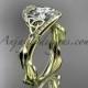 14kt yellow gold celtic trinity knot engagement ring , wedding ring CT764