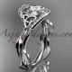 14kt white gold celtic trinity knot engagement ring , wedding ring with "Forever One" Moissanite center stone CT764