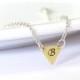 Triangle Initial Personalized Necklace, Geometric Hand Stamped, Initial Charm, Monogram Necklace, Bow tie Charm Necklace, Initial Pendant