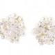 Wedding Pearl Earrings White Opal Swarovski Crystal Cluster Stud Earrings Bridesmaid Jewelry