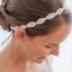 Rhinestone Bridal Headband, Jeweled Headband, Boho Halo Headband, Crystal Bridal Headpiece, Ribbon Wedding Headband, Head Piece, No. 4070HB
