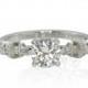CZ Sun, Crescent Moon and Stars Engagement Ring in 14kt White Gold - LS2904