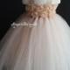 Champange Blush flower girl tutu dress wedding dress Junior Bridesmaid Dress 1T2T3T4T5T6T7T8T9T