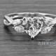 1.80 CT Heart Cut Solitaire Engagement Wedding Love Ring Solid 14k White Gold Split Shank Unique Bridal Band, Halo Lab Created Diamond