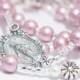 Personalized Rosary in Pink Swarovski Pearl
