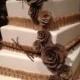 13 Mix Size Burlap Flowers Cake Topper - Rustic Wedding Decoration, Shabby Chic Wedding, Vintage Wedding