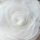 Ivory Organza Wedding Hair Flower, Ivory Organza Hair Flower, Ivory Fascinator, Ivory Hair Clip