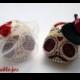 Wedding Sugar Skulls Cake toppers Bride and Groom Mexican Day of the Dead, Dia de los Muertos