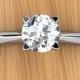 Platinum Diamond Engagement Ring, Half Carat Solitaire SI2, Knife Edge Band - Free Gift Wrapping