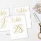 Gold Table Number Printable Signs 4x6 and 5x7 Wedding Table Numbers. Printable Wedding Table Signs. Printable Wedding. DIY Wedding.