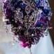 Cascading Purple Wedding brooch bouquet."Midnight Masquerade" Crystal Purple Teardrop Bouquet Violet Blue Bridal broach bouquet, Ruby Blooms