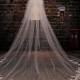 Long Veil Lace Veil in handmade Cathedral veil luxury wedding veil Bridal veil two tiers veil with comb ivory veil in vintage 3.5meter