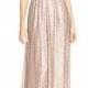 Amsale Sequin Tulle Strapless Sequin Column Gown 