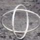 1.3 mm 925 stering silver hammered criss cross x ring