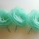 Mint Green Hair Clips Mint Hair Flowers Green Turquise Mint Wedding Hair Flowers Wholesale Price Hair Clip Mint Bridesmaids Mint Boutonniere