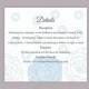 DIY Wedding Details Card Template Editable Word File Download Printable Details Card Floral Aqua Blue Detail Card Rose Information Card