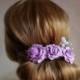 Hair comb, Wedding Hair Comb, Hair flowers, Romantic rose hair comb, violet flower, garden wedding, bridal headpiece,  bridal hair piece