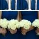 Set of Three Royal Blue Shawls, Wedding Shawl,Dark Blue Pashmina, Bridal Wrap,Bridesmaid Shawl, Bridesmaid Gift,Solid Color Scarf,Brooch Pin