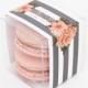 Peach Flowers And Stripes Favor Box