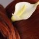 hair clay flowers, hair decoration, hair accessories, hair clip,  white calla lilies