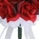 Red Silk Rose Toss Bouquet - Silk Wedding Toss Bouquet
