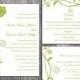 DIY Wedding Invitation Template Set Editable Word File Instant Download Printable Invitations Green Wedding Invitations Flower Invitation