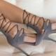 Shana Grey Suede Sandals