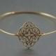 Boho Style Gold Brass Bangle//Gold Bracelet//Kite Shield// Filigree Bracelet//Bridesmaid Gifts//Gypsy Bohimian Jewelry