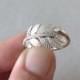 Leaf Engagement Ring - twig ring , alternative engagement ring , wedding band , silver ring , leaf ring , woodland ring ,