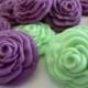 Edible Sugar Flower Fondant Rose Cake Cupcake Topper Gumpaste Wedding Candy Favor Mint Green Purple Party Decor Baby Bridal Shower-set 36