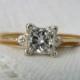 A Vintage Princess Cut Diamond Engagement Ring in 14kt Yellow Gold - Elaine