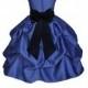 Navy Blue / choice of color sash kids Flower Girl Dress pageant wedding bridal children bridesmaid toddler sizes 6-9m 12m 2 4 6 8 10 
