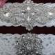 SALE - White Garter - Wedding Garter Set - Bridal Garter - Crystal Rhinestone Pearl Hand-Beaded Applique Garters !