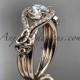 14kt rose gold celtic trinity knot engagement ring ,diamond wedding ring CT785