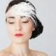 Soanne Bridal Headband Bridal Headpiece Flapper Headband Retro Headband Wedding Accessories Bridal Accessories Feather Headband