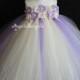 Ivory and lavender flower girl tutu dress wedding dress gown birthday party dress toddler dress 1t2t3t4t5t6t7t8t9t10t