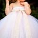 Vintage Daydream Flower Girl Tutu Dress With Lace Accent Featuring Ivory, White, And Pink Tulle