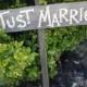 I Do Just Married Wedding Sign on Stake Rustic Western Bridal Reception Directional