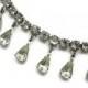 Rhinestone Drop Necklace - Clear Stones, Costume Jewelry, Bridal, Wedding