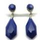 Blue Glass Earrings - Cobalt Art Deco Czech Glass