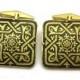 Damascene Cufflinks - Celtic Knot, Gold Black, Vintage Mens Accessories, 1960s
