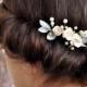 Bridal Hair comb pearls flower Bridal Pearl Comb Flower Ivory Bridal Headpiece Bridal hair piece Wedding hair comb Bridal hair accessories