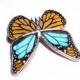 Wedding Hair Comb / Real Monarch blue Morpho Butterfly Pendant / Something Blue