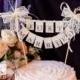 JUST MARRIED Cake Banner Topper, Pearls and Lace, Wedding Cake Topper Banner, Topper Cake lace Banner, Just Married Vintage Banner