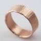 Bark Hammered Rose Gold Wedding Bands Recycled Hand Forged 14k Eco Friendly Metal